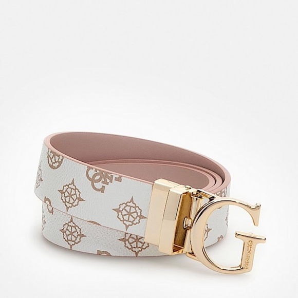 New GUESS Tiberi 4g peony logo belt - Picture 1 of 7